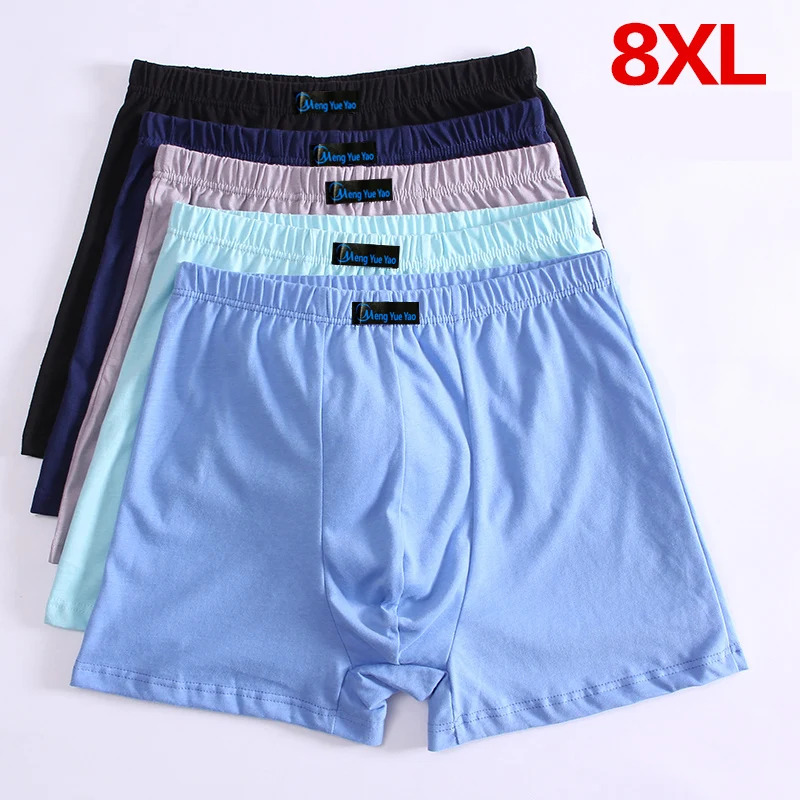 Трусы-боксеры мужские из дышащего хлопка нижнее белье большие размеры 5XL 6XL 7XL 8XL 5