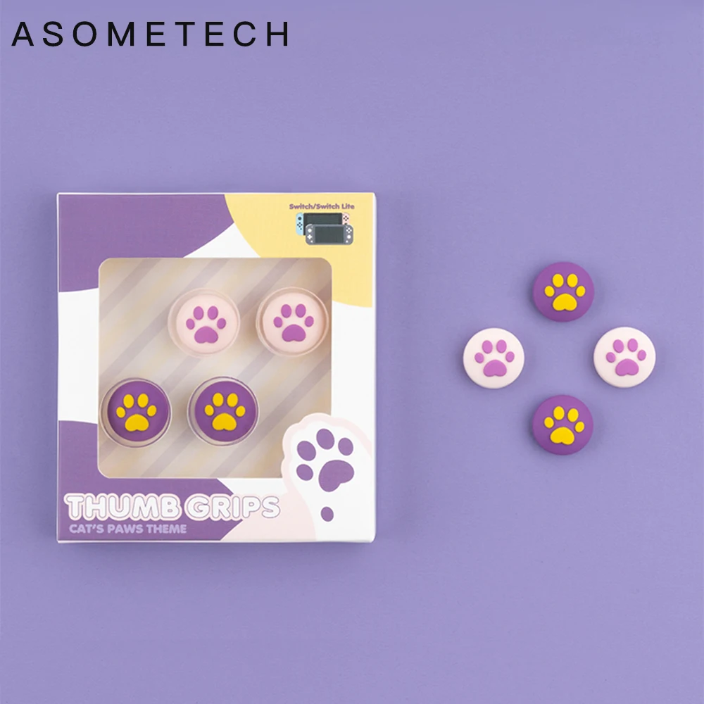 4 шт. милый дизайн кошачьих когтей ручка для большого пальца джойстик крышка Nintendo