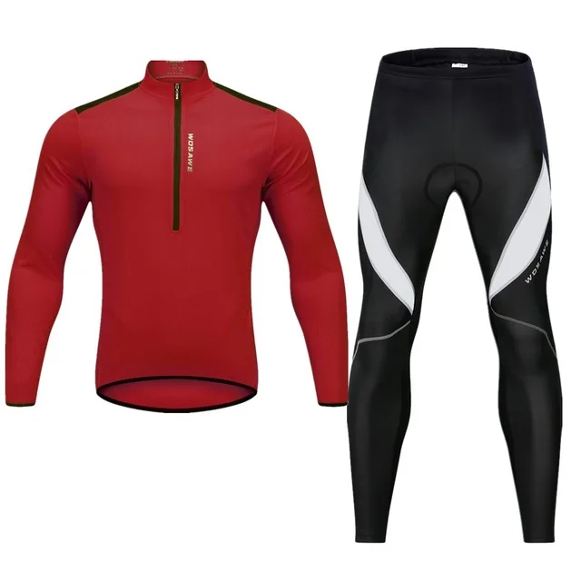 BL202RBL108W WOSAWE, Мужская одежда, Ropa Ciclismo, гоночный велосипед, Джерси, Майки для велоспорта, с длинным рукавом, MTB, рубашки, половина молнии, велосипедная одежда - Цвет: BL202RBL108W