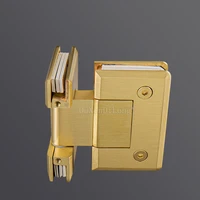 2pcs brass 180 degree glass clamps brushed gold bathroom door hinges shower room glass hinges replacement hardware parts fg135