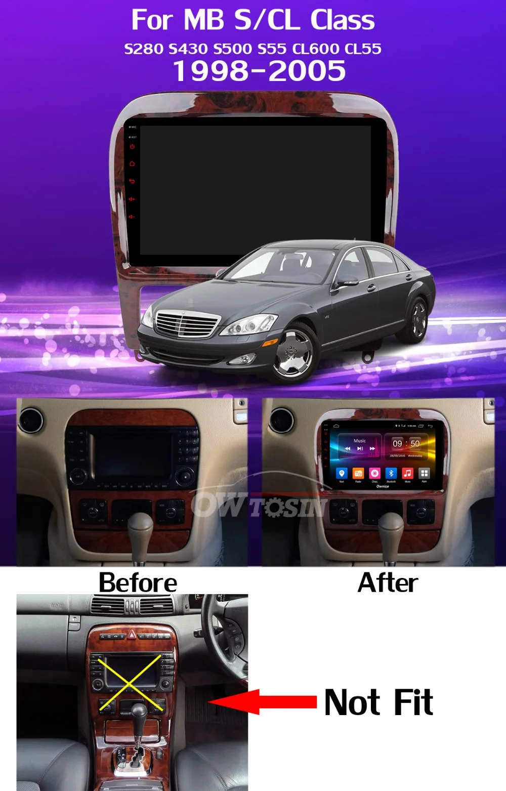 360 ° камера 4G LTE Android 9,0 4G+ 64G gps радио gps CarPlay SPDIF DSP Автомобильный плеер для Mercedes Benz S CL Класс W220 W215