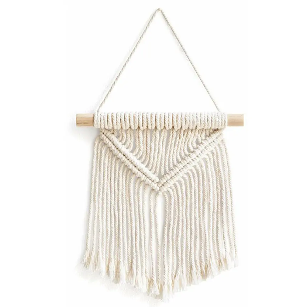 

3 Pcs European Style Bohemian Diy Artificial Woven Cotton Rope Tapestry Cotton Rope Geometric Design And Small Tassels