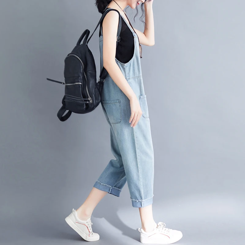 2019 Новый женский джинсовый комбинезон стрейч с высокой талией длинные джинсы