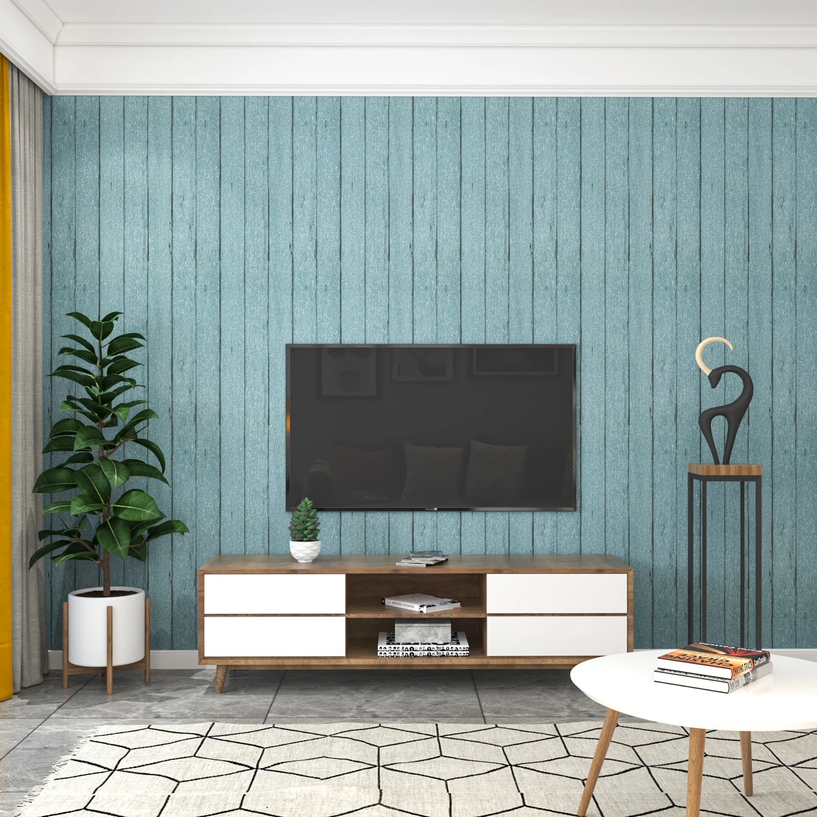 

Retro Wood Grain Wallpapers for Living Room Dormitory Furniture Renovation Self-adhesive Films Nordic Retro Stripe Wall Stickers
