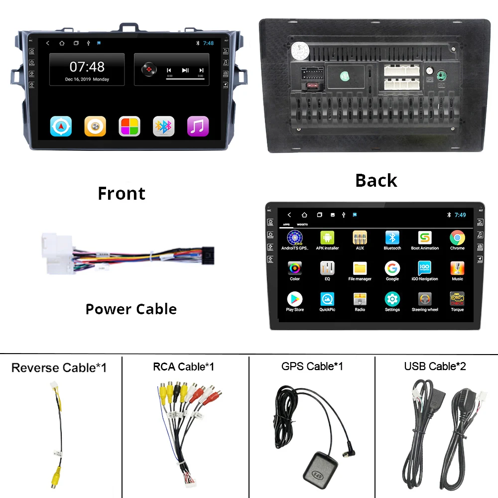 Автомобильный мультимедийный видео плеер 2din Android 9 0 для Toyota Corolla 2006-2012