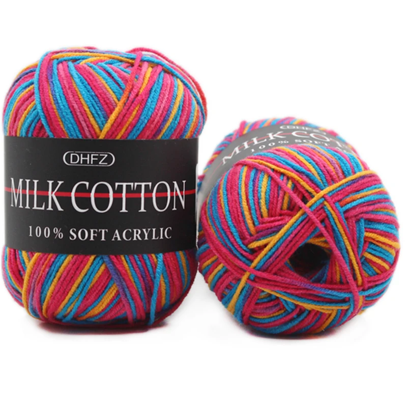 2 шт. X 50 г молочная хлопковая пряжа для вязания крючком мягкая детская шерстяная