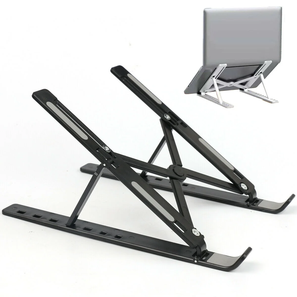 

Office Work Adjustable Laptop Holder Folding Portable Plastic Flat Stand UK