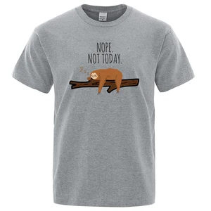 2021 летняя брендовая футболка Nope Not Today, Мужская футболка с коротким рукавом, Мультяшные Топы Folivora, мужские повседневные Футболка уличная одежда
