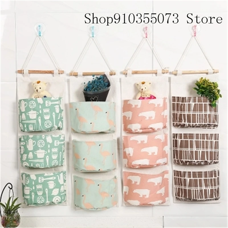 

Multi-layer storage bag wall storage bag cloth hanging bag behind the door of the dormitory hanging bag