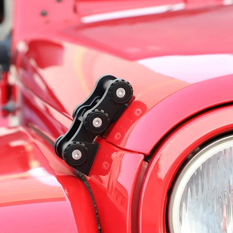 

JK Hood Latches, Aluminum Hood Catch Set for 2007-2017 Jeep Wrangler JK JKU Rubicon Sahara Sport Car Accessories