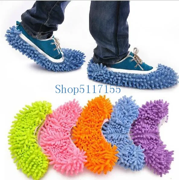 

Multifunction Microfiber Chenille Floor Dust Cleaning Slippers Mop Wipe Shoes Wigs House Home Cloth Clean Cover Mophead Overshoe
