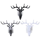 Голова оленя животных самоклеющиеся одежда Дисплей крючок для стоек Вешалка Cap номер Декор шоу наклейка ключ липкий держатель