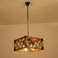 vintage loft wooden chandelier retro industrial living room bedroom lamp dining room coffee shop bar american pendant lamp