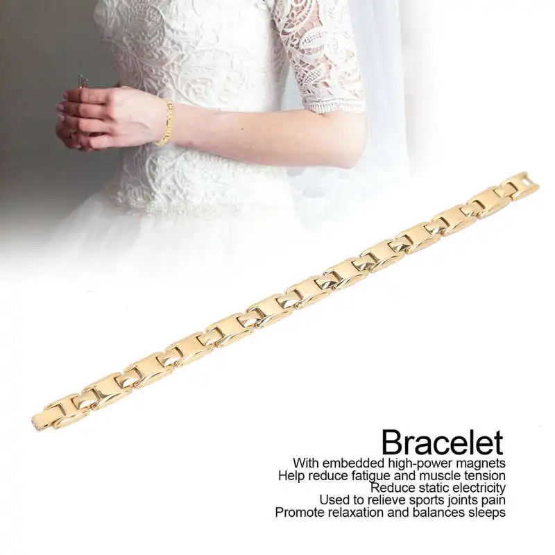 

Unisex Titanium Steel Magnetic Therapy Bracelet Pain Relief Stylish Magnet Bracelet Massage Relief Pain Tools