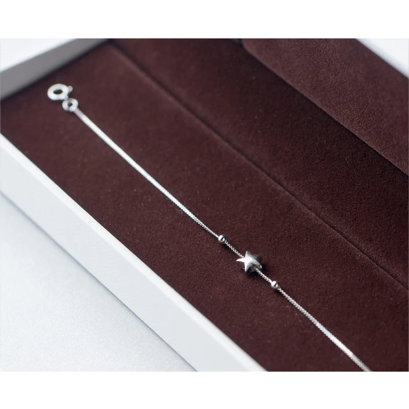 Colusiwei натуральная 925 стерлингового серебра простой звезда браслет с пентаграммой