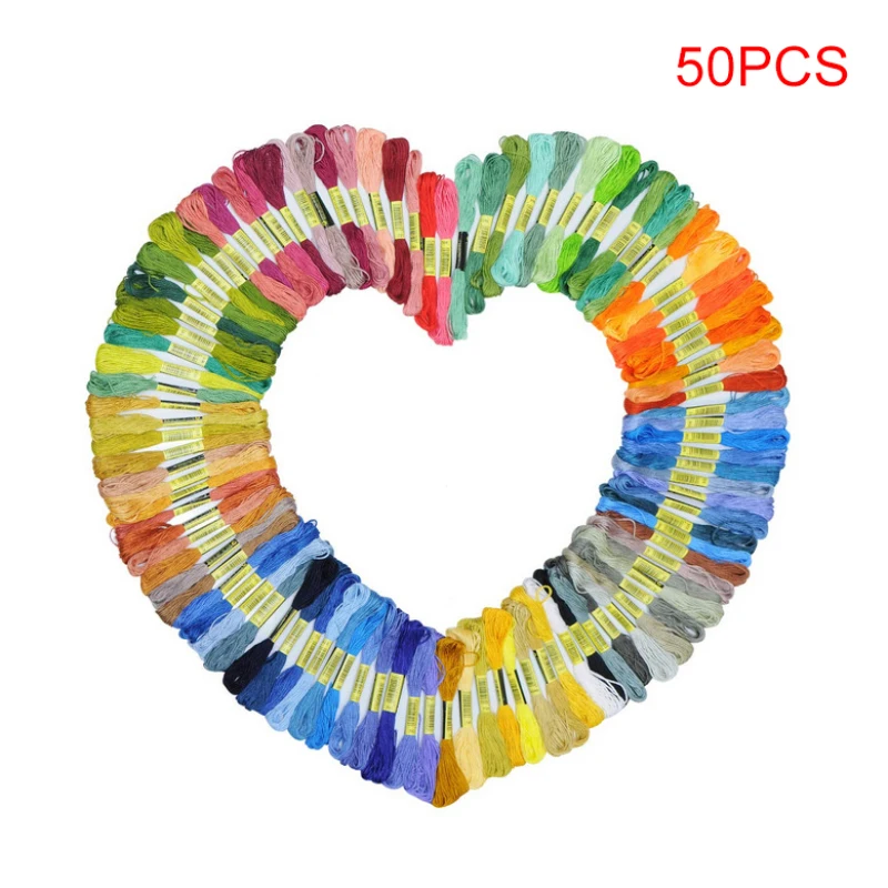 50pcs Новинка 50/100 шт случайный цвет вышивка DIY с черными полосками ветка нить, Аналогичная DMC нить Skein Вышивка крестом - Цвет: 50pcs