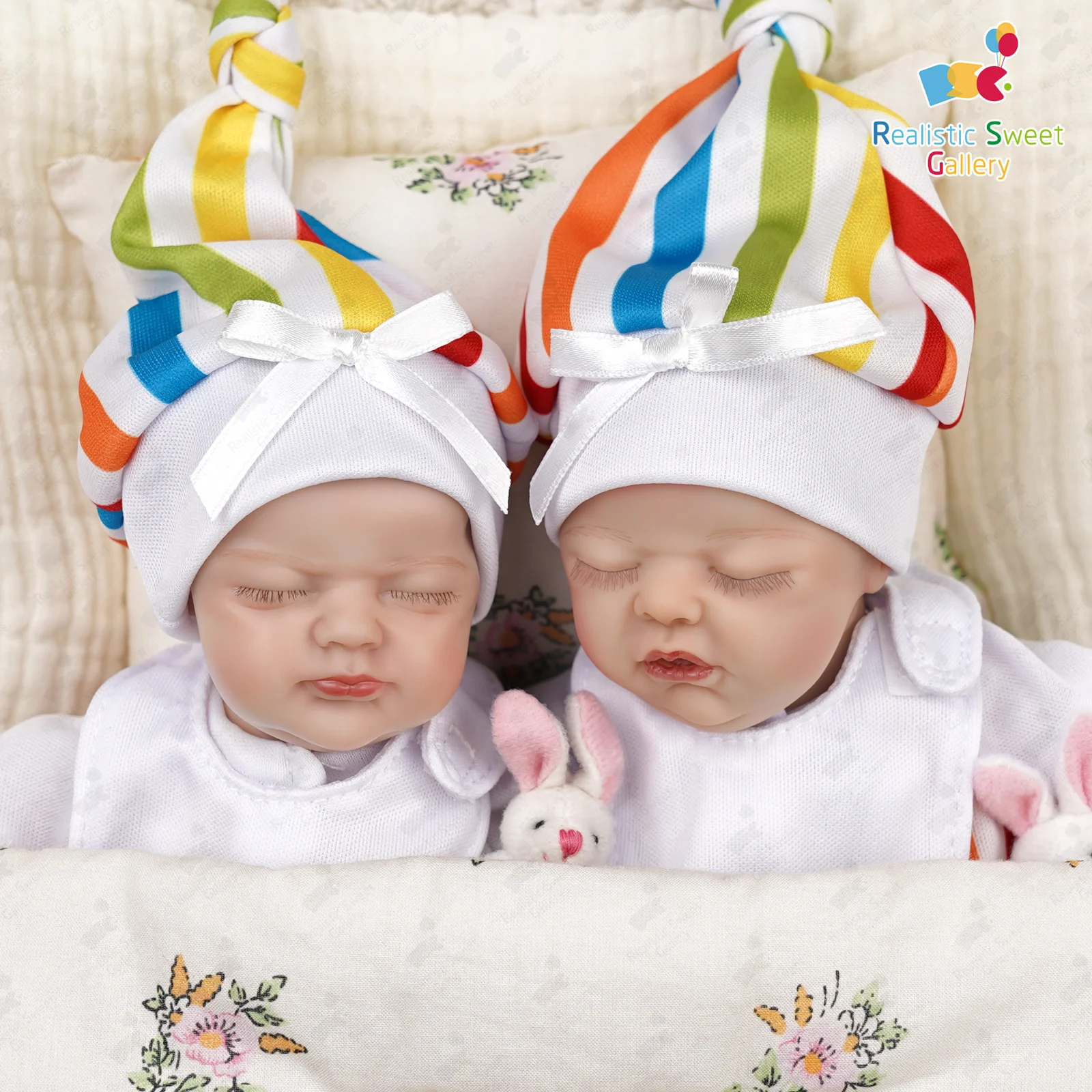 

RSG 12.5 Inch 30cm Reborn Bebe Dolls Twins Wee mouse Lifelike Real Baby With Painted Hair Cloth Body Christmas Gifts