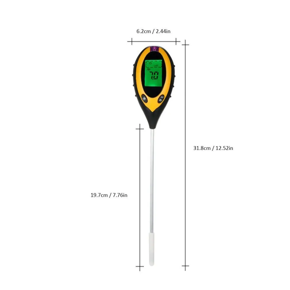 

Soil pH Tester, 3/4 in 1 PH Light Moisture Acidity Tester Soil Tester Moisture Meter Plant Soil Tester Kit for Flowers