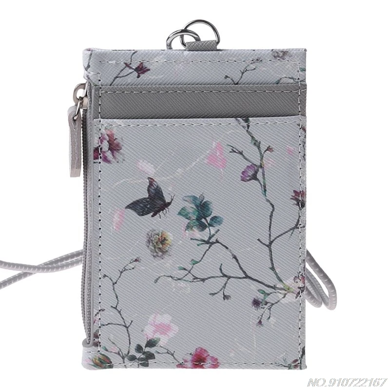 

Portable ID Badge Credit Card Holder Leather Pocket Case Business Wallet with Neck Lanyard N27 20 Dropshipping