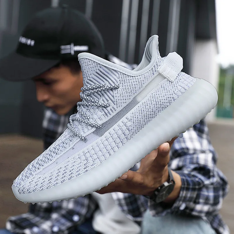 

Large Size Coconut Shoes Men's 350 Gypsophila Men's Shoes Spring New Flying Woven Casual Trendy Shoes Sports Running Shoes