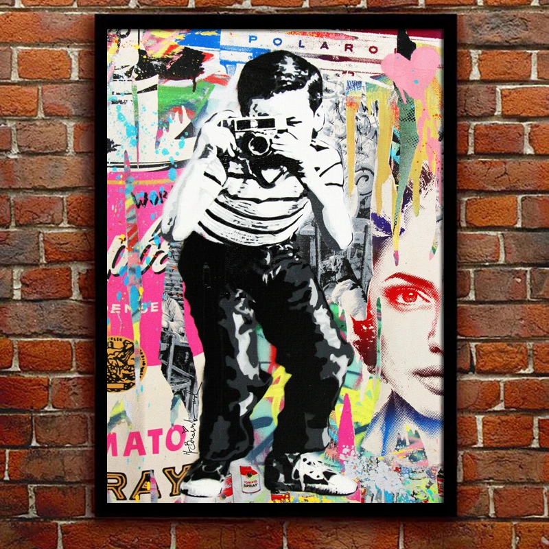 

Banksy Graffiti Art Abstract Canvas Painting Posters and Prints on the Wall Picture for Living Room Bedroom Home Decor