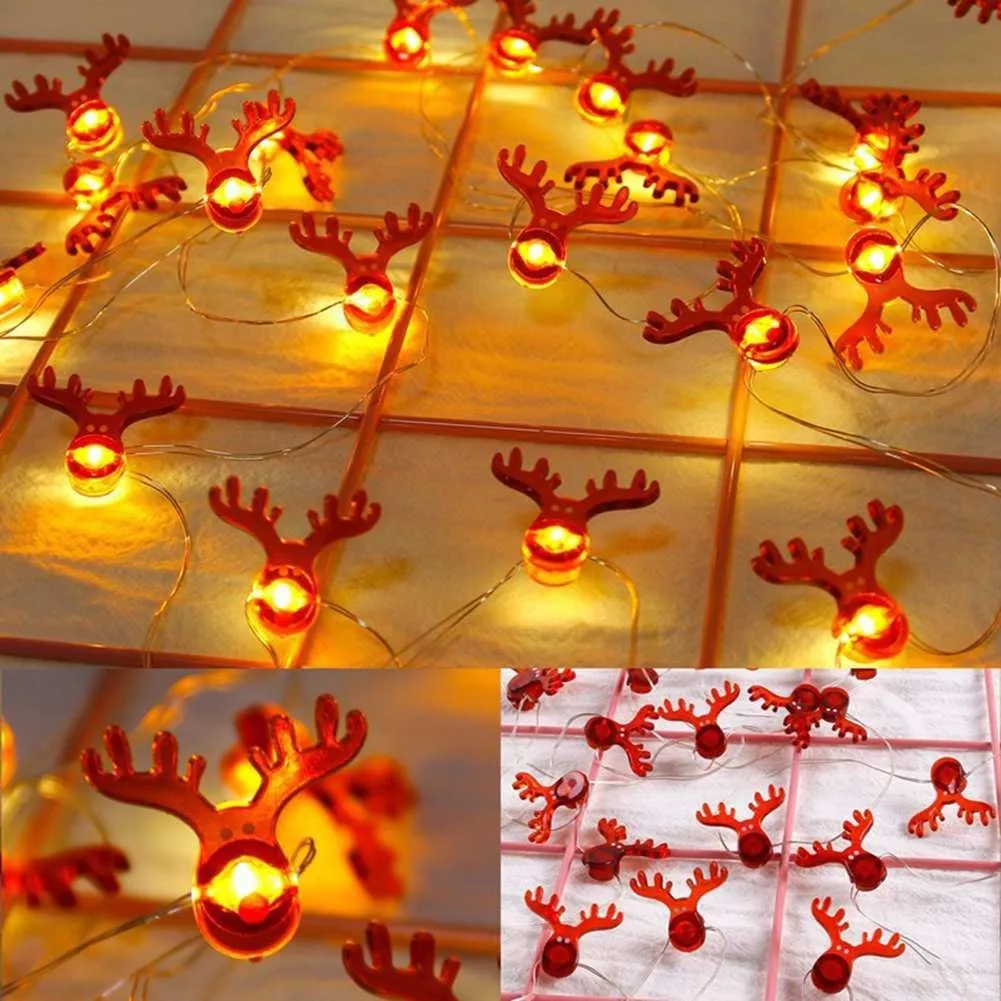 

2M 20LED Fairy String Lights Battery Powered Hanging Ornaments Christmas Tree Home Navidad Decoration 2022