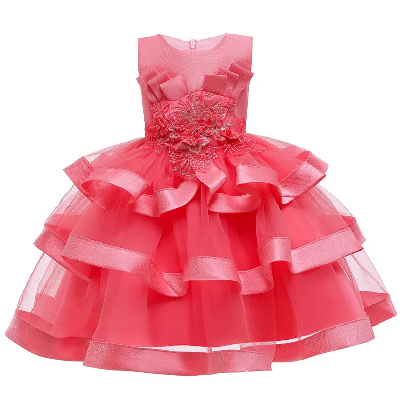 Flower Girls Dresses for Birthday Party Clothes Lace Pageant Baby Sleeveless Princess Wedding Children Prom Gowns | Детская одежда и