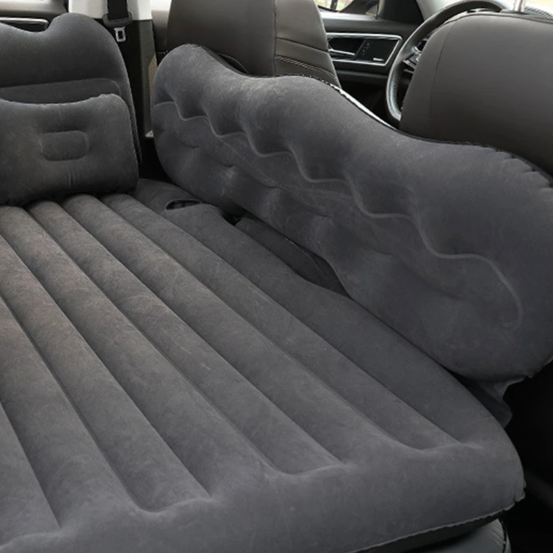 

135x90cm PVC Flocking Car Inflatable Bed Set Back Seat Sleep Rest Mattress Detachable Portable Air Cushion