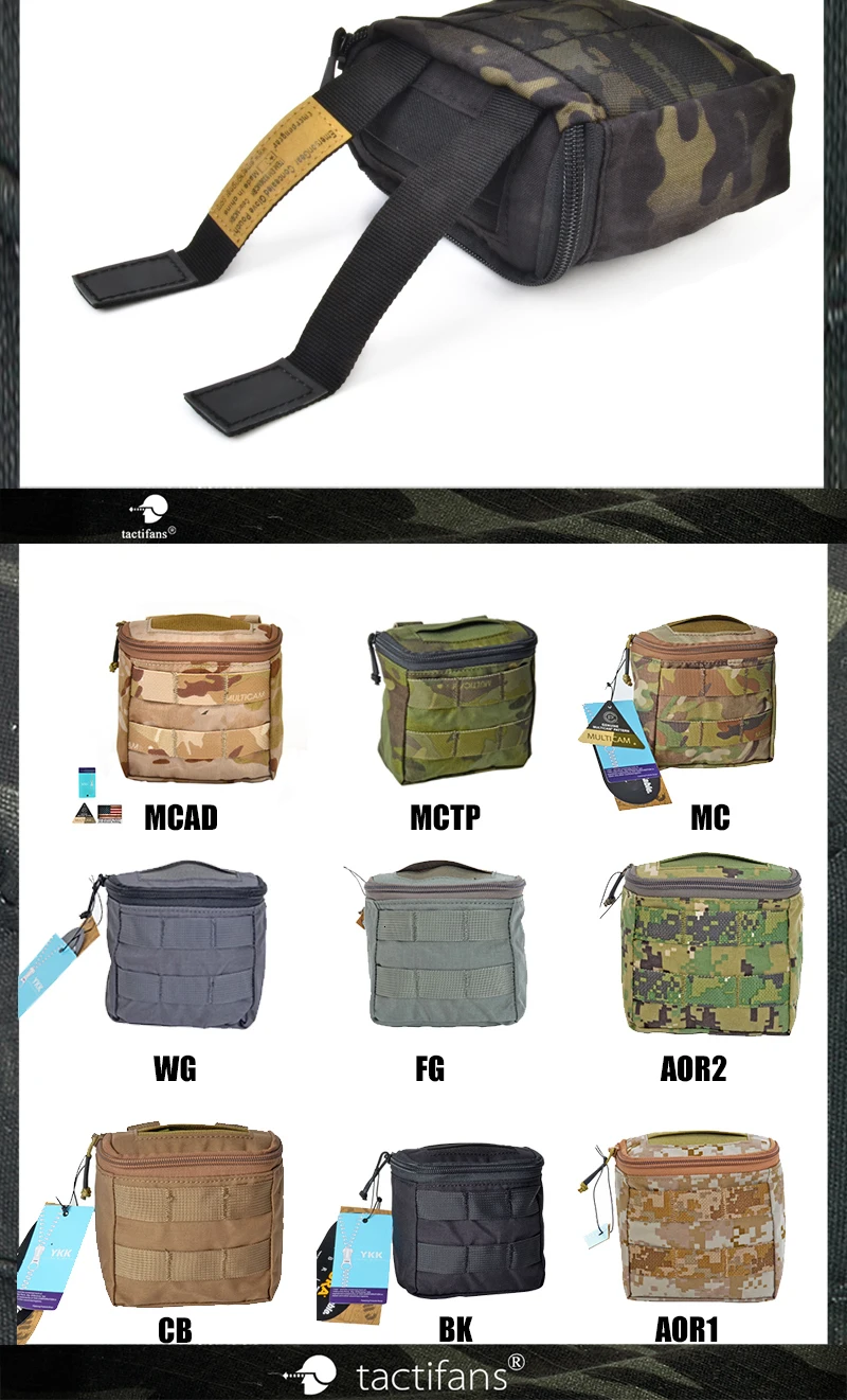 Tactifans MOLLE модуль скрытый перчатки из натуральной 500D Мультикам EDC облегченная модульная система переноски снаряжения поле боя медик ЕМТ чехол 10 Цвета