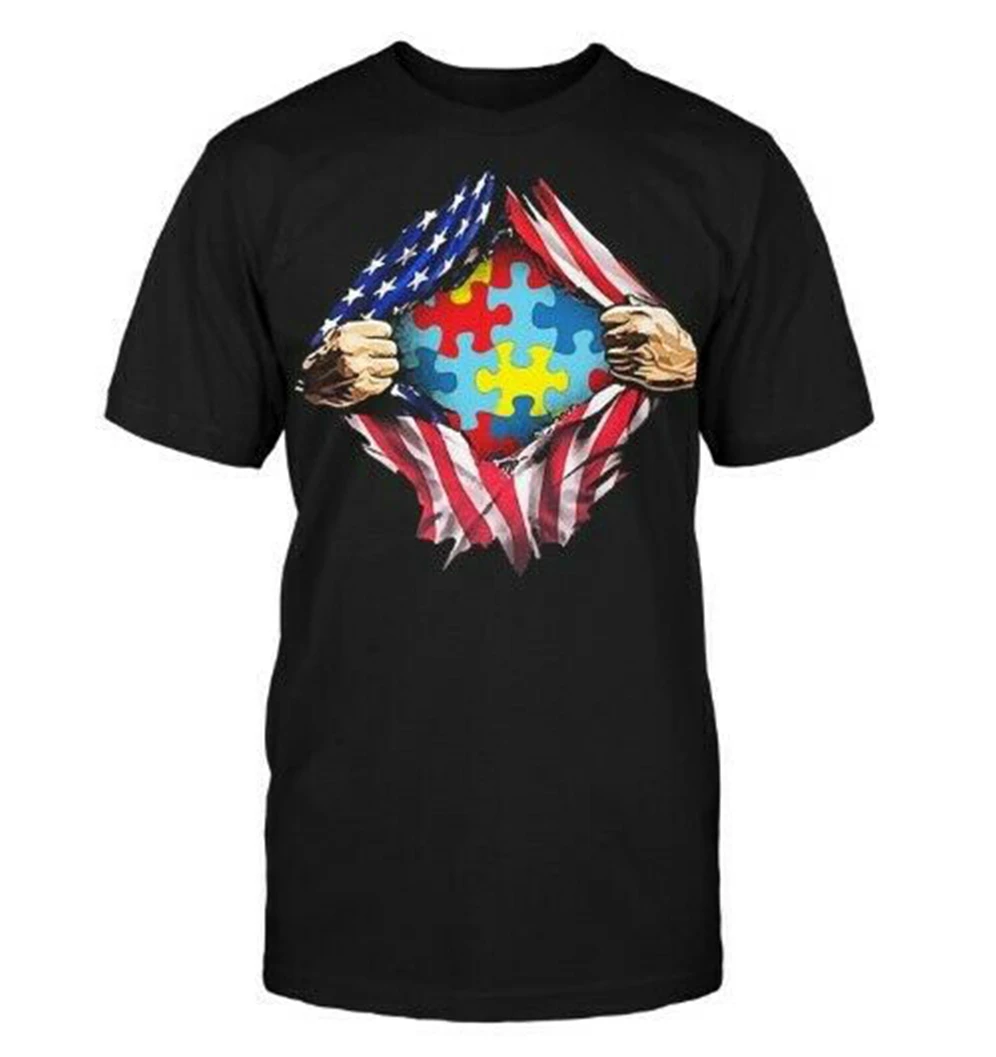 Autism Inside американский флаг Футболка 2Xl 5Xl футболка|Мужские футболки| |