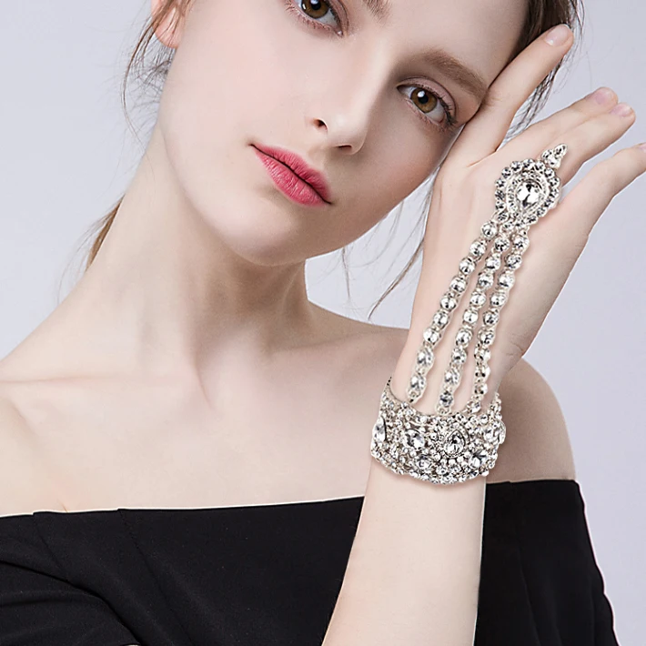Tuliper браслет Роскошный каплевидный свадебный браслет кольцо набор кристалл браслет для женщин Свадебная вечеринка ювелирные изделия подарок аксессуары mujer