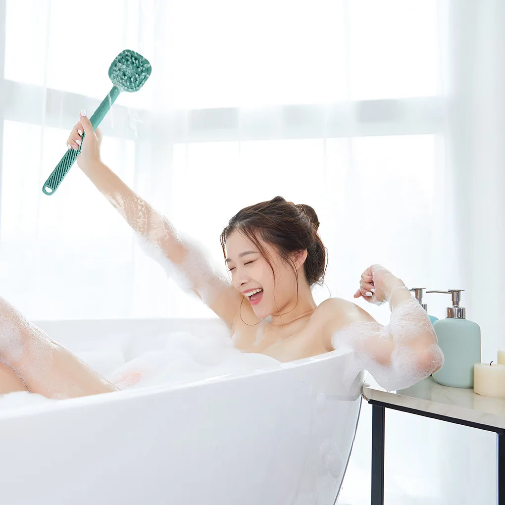 

Body Bath Brush Long Handle With Soft Bristles Back Scrubber 2 Sided Shower Massager for Exfoliating Skin Bathroom Supplies