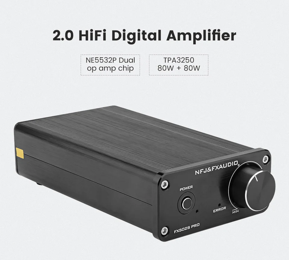 

DC24V 4A TPA3250 NE5532 80W *2 Digital Sound Amplifier HIFI 2.0 Stereo High Power Amplifiers Home Professional Amp