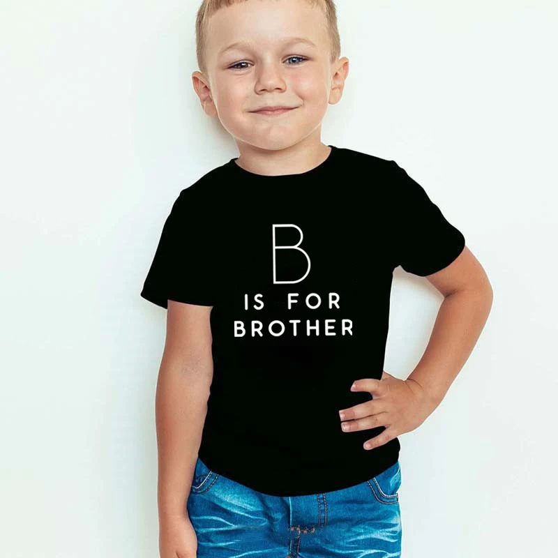 B is for Brother/Детские футболки для мальчиков летние с короткими рукавами и надписью