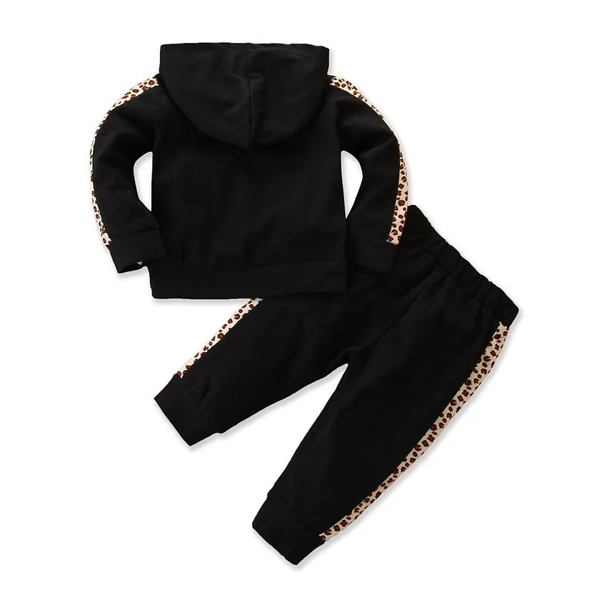 

Kids Girls Sports Suit 2020 New Winter Childrens Hooded Long-Sleeve Jacket + Trousers Two-Piece Casual Student Clothing Suit