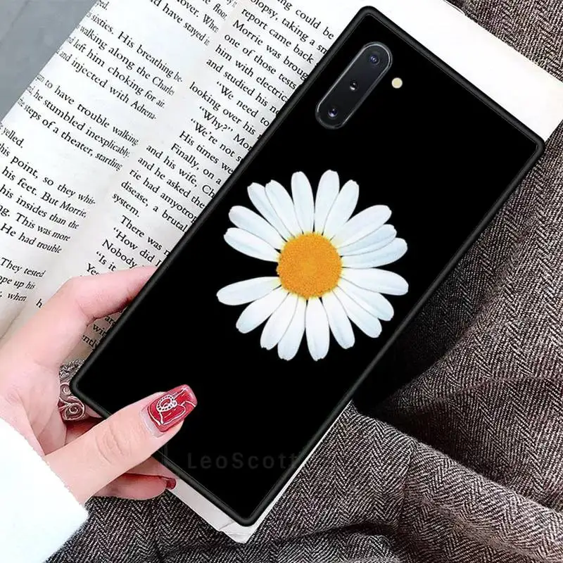 

Black White Flower Daisy Phone Case For Samsung Galaxy S8 S9 S10 Plus S10E Note 3 4 5 6 7 8 9 10 Pro Lite cover