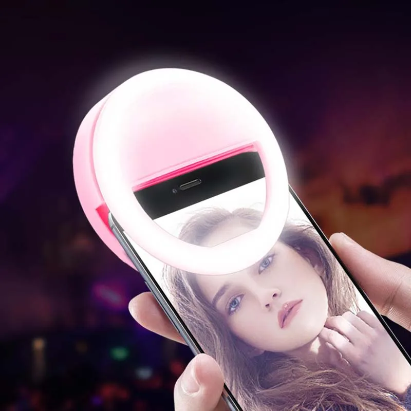 

New Universal Mini Ring Lamp Beauty Fill LED for Mobile Phone Camera Lense Enhancing Fill Light Selfie Supplementary Accessories