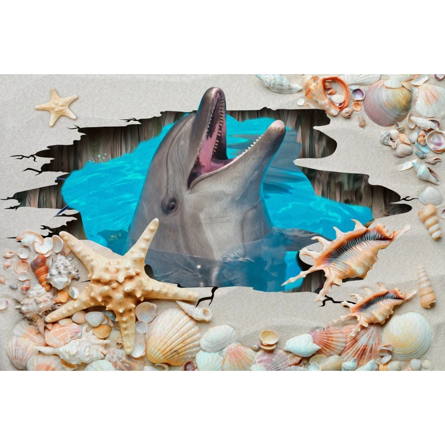 

Cartoon Dolphine Underwater Sea Photography Backgrounds Customized Portrait Baby Photographic Backdrops For Home Photo Studio