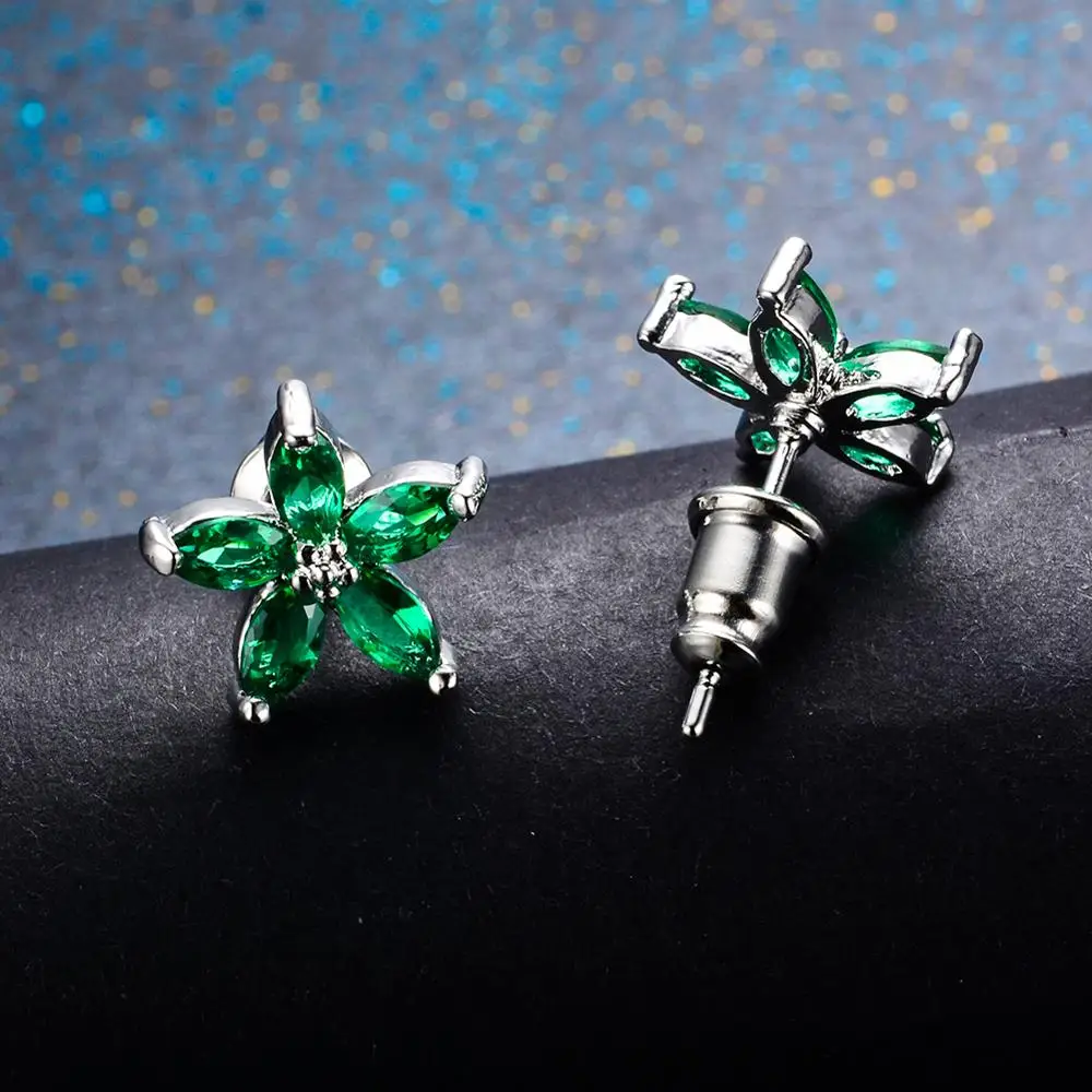 Милые женские маленькие серьги гвоздики в стиле бохо со звездами черные синие