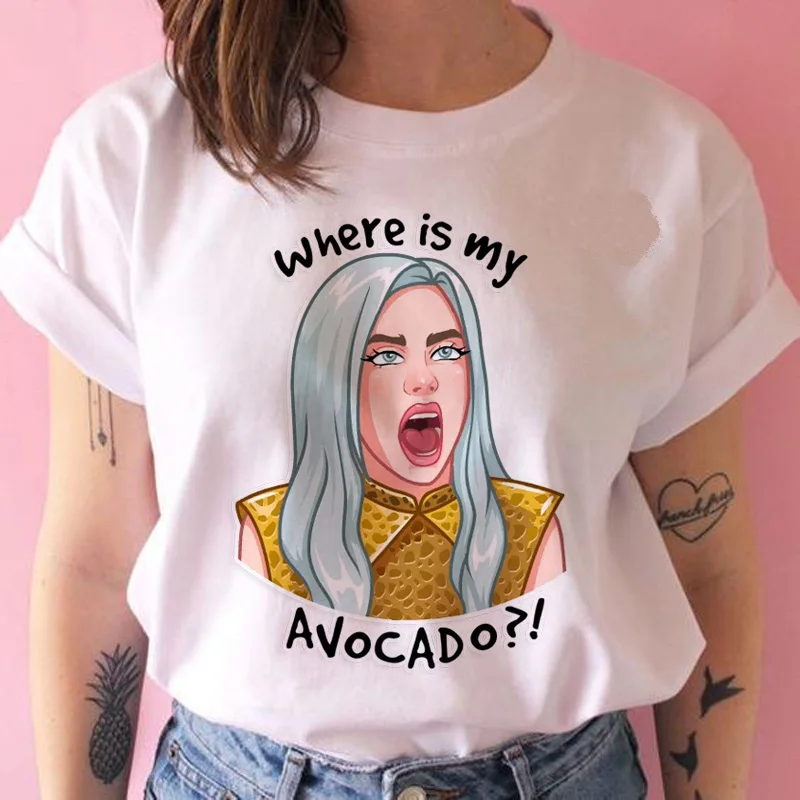 Billie eilish забавная футболка Женская harajuku Bad Guy футболка с изображением уличной kawaii 90s Хип Хоп Футболка короткий рукав Повседневная