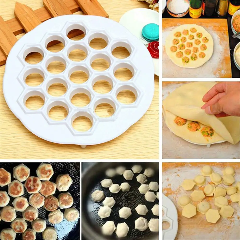 

Kitchen Dough Dumpling Press Mold Maker Ravioli Making Mould DIY Maker Dumpling Pelmeni Mold Pasta Form 19 Holes Kitchen Tools
