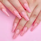 24 шт., пластыри для ногтей с принтом в виде розовых линий