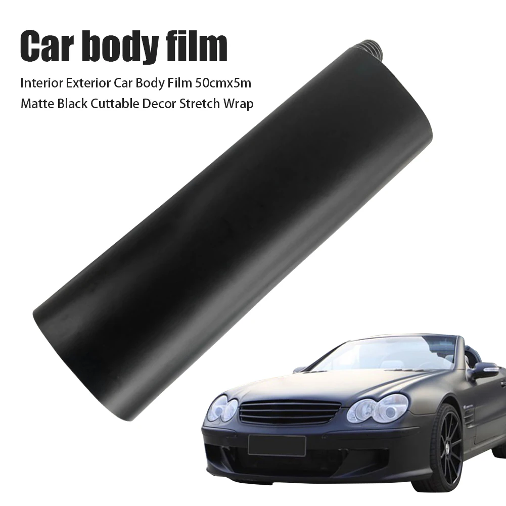 

Interior Exterior 50cmx5m Computer Window Dashboard Wrap Matte Black Stretch PVC Accessories Cuttable Decor Car Body Film
