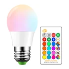 Светодиодная RGB-лампа E27, 10 Вт, 110 В, 220 В, 85-265 в, 16 цветов