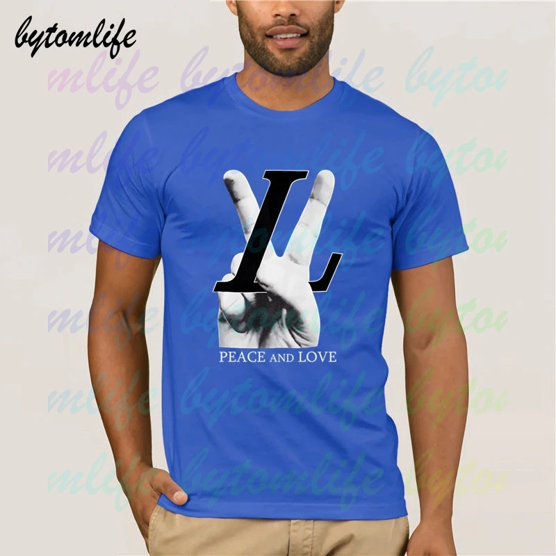 New Novelty 2020 Punk Unisex Fashion T Shirt 3d Peace And Love Louis V T-shirt Hip Hop Skateboard Street Cotton T-shirts Tee Top | Мужская