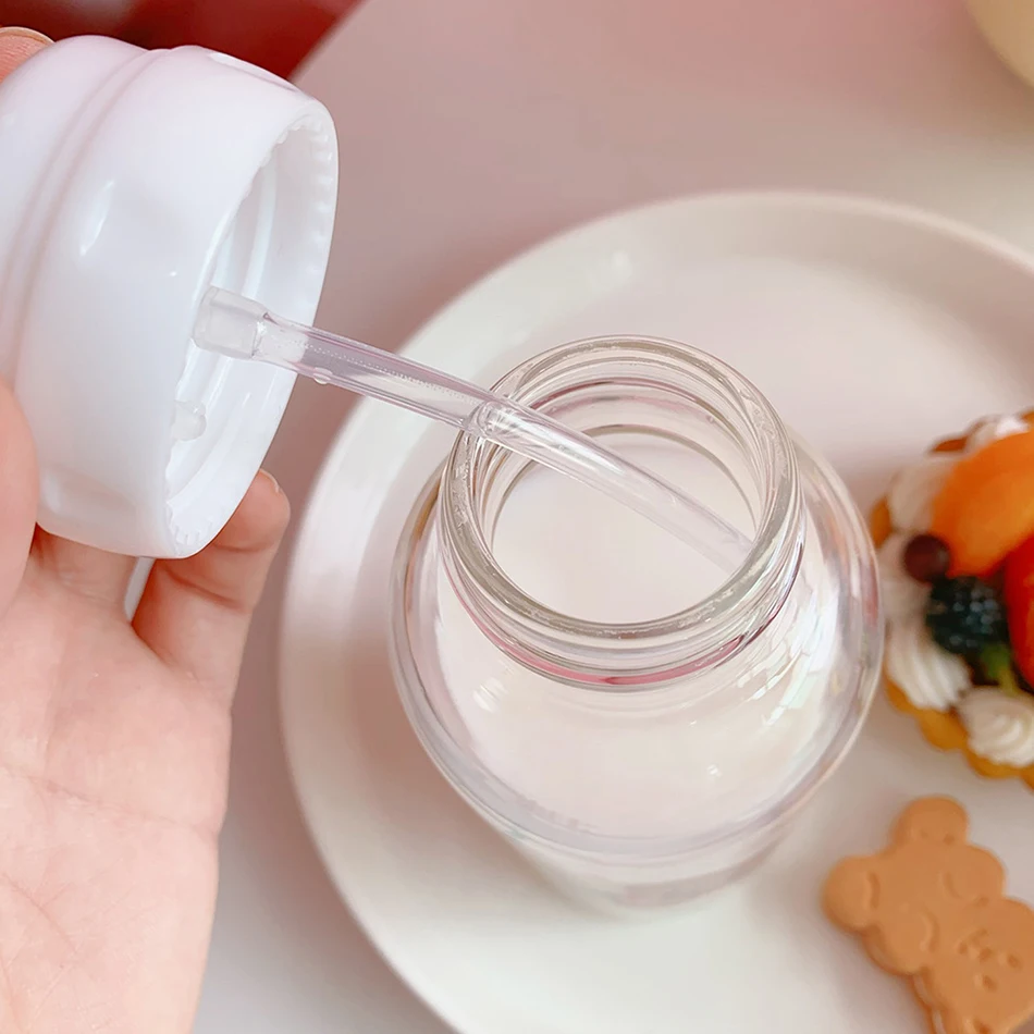 Креативная бутылка для кормления взрослых Симпатичные прозрачные стеклянные