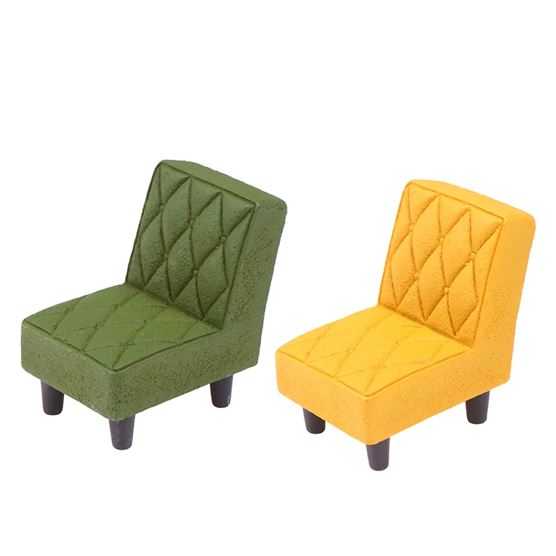

New 1/12 Dollhouse Miniature Accessories Mini Resin Stool Simulation Chair Sofa Furniture Model Toys for Doll House Decoration