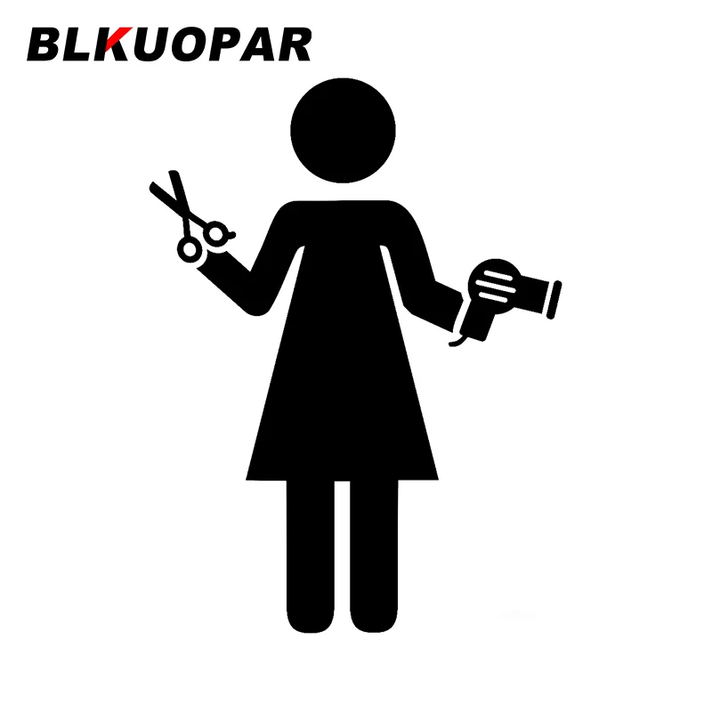 

BLKUOPAR для парикмахера, женщина, автомобильная наклейка, устойчивая к царапинам графическая наклейка, забавное ветровое стекло, холодильник, ...
