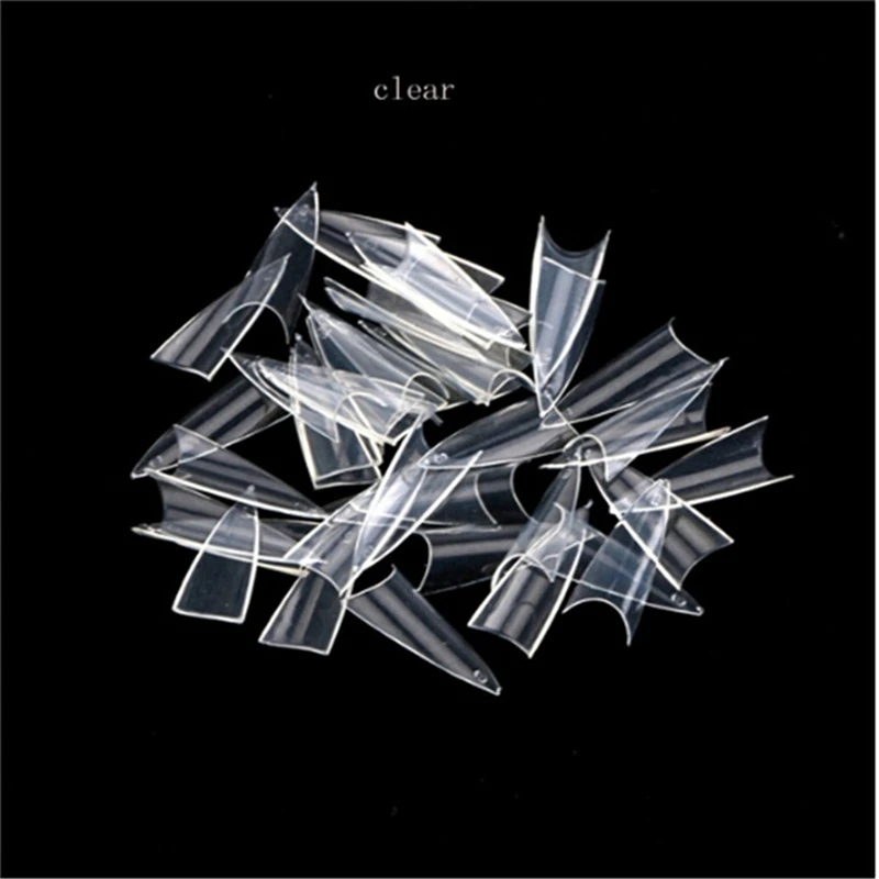 500 шт./упак. искусственные ногти натуральные/прозрачные острые французские