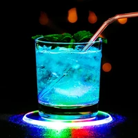 led cup coaster light rechargeable bar cocktail coaster family table mat wedding party gift christmas halloween home decoration